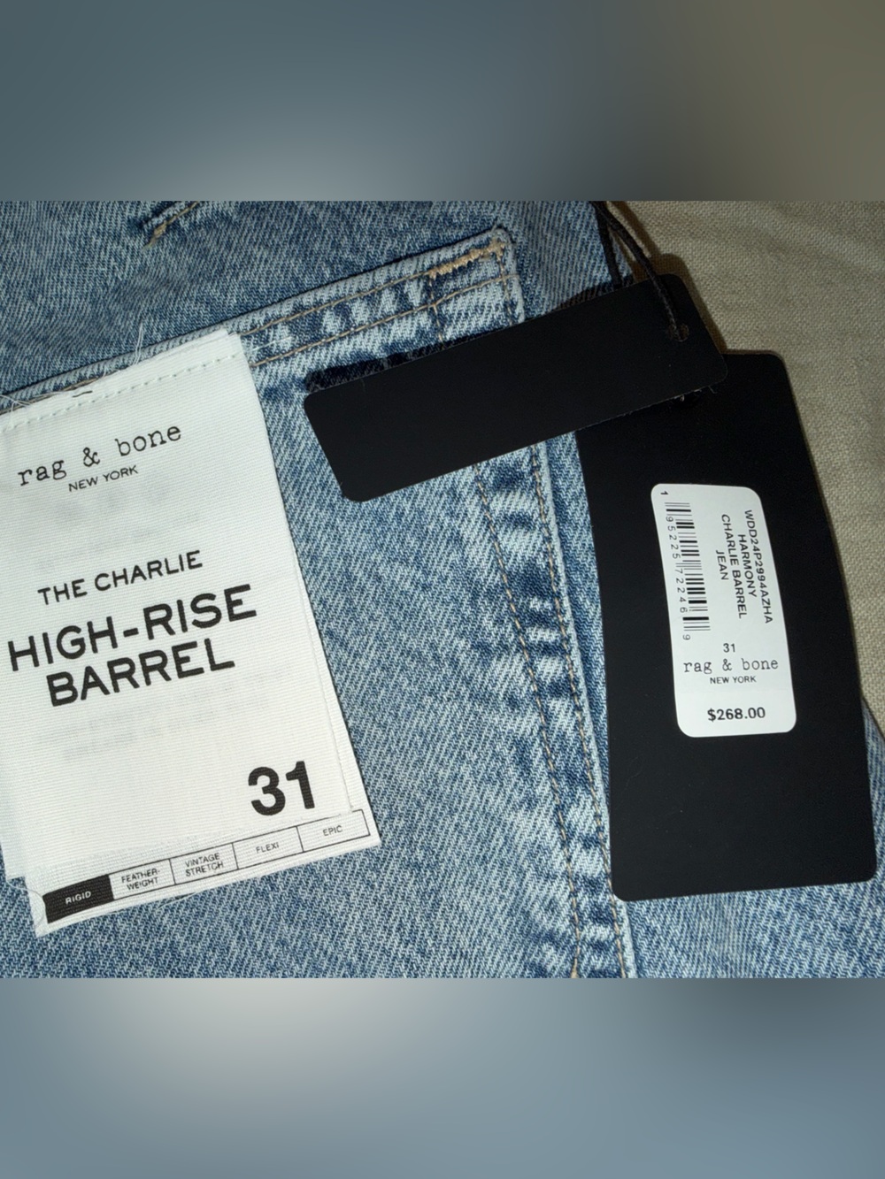 "The Charlie" High-Rise Barrel Jeans - Picture 3 of 5